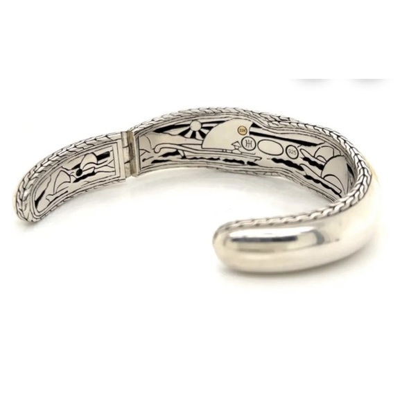 John Hardy Palu Kapal 22k Gold & Sterling Silver Hammered Cuff Bracelet Size M - Picture 4 of 8